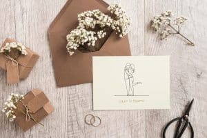 Création faire part bourgogne par SO'COM&CO - conception d'un faire part de mariage minimaliste