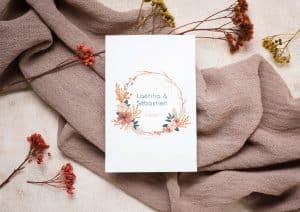 Création faire part bourgogne par SO'COM&CO - création d'un faire-part de mariage bohême